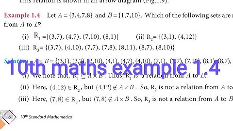 10th maths EXAMPLE 1.4 english medium in tamil tamil medium UNIT 1 Relations and Functions