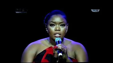 Bisola of bbnaija stunned the crowd as she sings to eulogize dead actors and actresses at the AMVCA