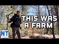 Metal detecting the old abandoned farm now forest in NH old coin