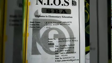 NIOS DELED SBA IN ASSAMESE PDF