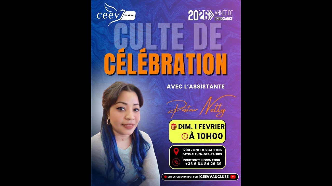 Culte du 1 Février 2026 avec l'Assistante Pasteur Netty - YouTube