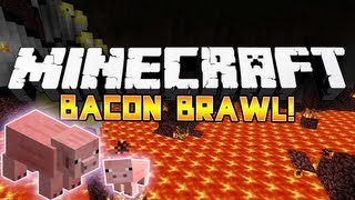 Minecraft Mini-Game: Bacon Brawl #1: w/Ssundee, Bashur & LogDotZip!