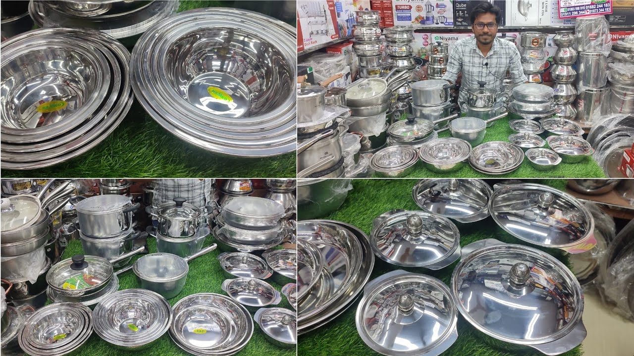 Hamko ব্র্যান্ডের স্টিলের বাটি,কান বাটি,বোল,ডিভাইডার প্লেট সহ টুকিটাকি জিনিস