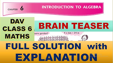 INTRODUCTION TO ALGEBRA | DAV CLASS 6 MATHS CHAPTER 6 BRAIN TEASER | MATHS  SOLUTION