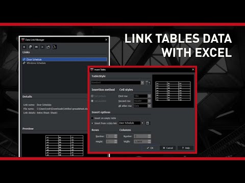 Link Tables Data with Excel in your DWG drawings