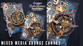 How To Make Mixed Media Grunge Effect On Canvas Immix Expressions Craft