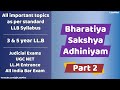 Bharatiya Sakshya Adhiniyam Lecture Revision Notes - Part 2 - Law of Evidence LLB Syllabus