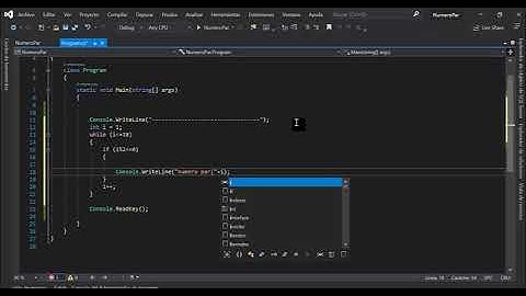 Números par e impar C#