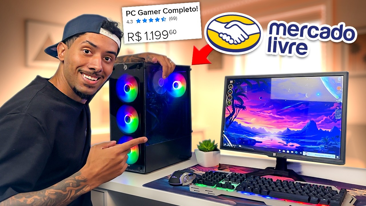 Comprei o PC GAMER COMPLETO MAIS BARATO do Mercado Livre e TIVE SURPRESAS KKKKKK