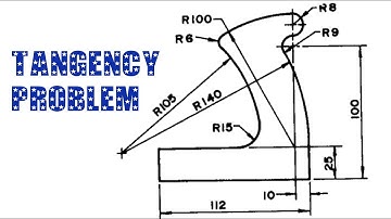 TANGENCY PROBLEM 6 || Tangency || Tangency problems || Engineering drawing || Technical drawing