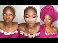 NIGERIAN BRIDAL MAKEUP AND GELE TUTORIAL 2021| BRIDAL TRANSFORMATION | NIGERIAN WEDDINGS