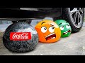 Experiment Car vs Coca Cola, Fanta, Mirinda in Water Balloons |Crushing Crunchy & Soft Things by Car