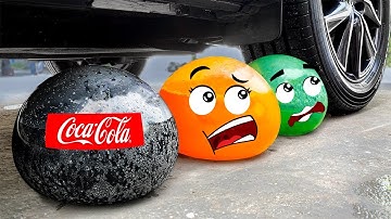 Experiment Car vs Coca Cola, Fanta, Mirinda in Water Balloons |Crushing Crunchy & Soft Things by Car