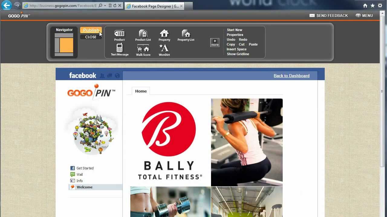 How to Make a Custom Facebook Page for Fitness Club using GoGoPin - Tutorial