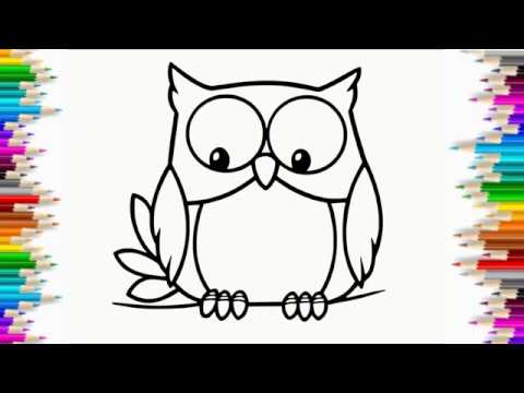 Cùng Bé Tập Vẽ Chú chim cú mèo dể dàng - HOW TO DRAW AN OWL