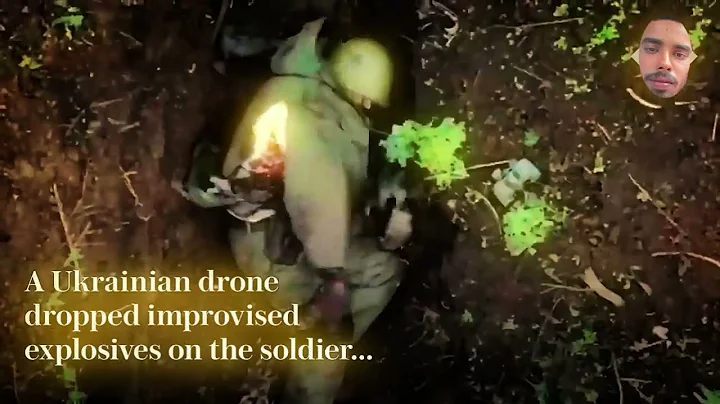 Moment Vs Russian soldier catches and throws away Ukrainian drone bombs