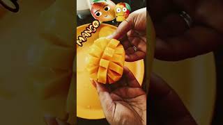 Fatest way to cut mango mango fruit baby shorts viral trending trendingshorts @vihanjourney