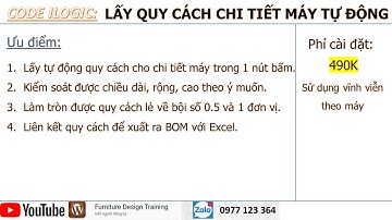 DEMO: LẤY QUY CÁCH CHI TIẾT MÁY TỰ  ĐỘNG