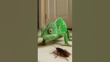 Chameleon vs Roach: Insane Tongue Strike — Stay to the End! #chameleon