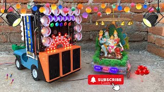 DIY Shivratri Big Dj Navratri Radha Krishna Big DJ Truck | New Shiv Baraat Gauri Ganesh mini dj jeep