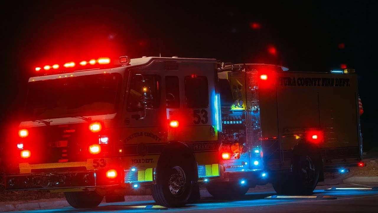Ventura County Fire Department Medic Engine 53 Clearing with a Light ...