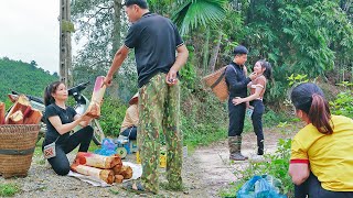 Couple harvest Palm Tubers, go to village market sell meet upset customers, unlucky day