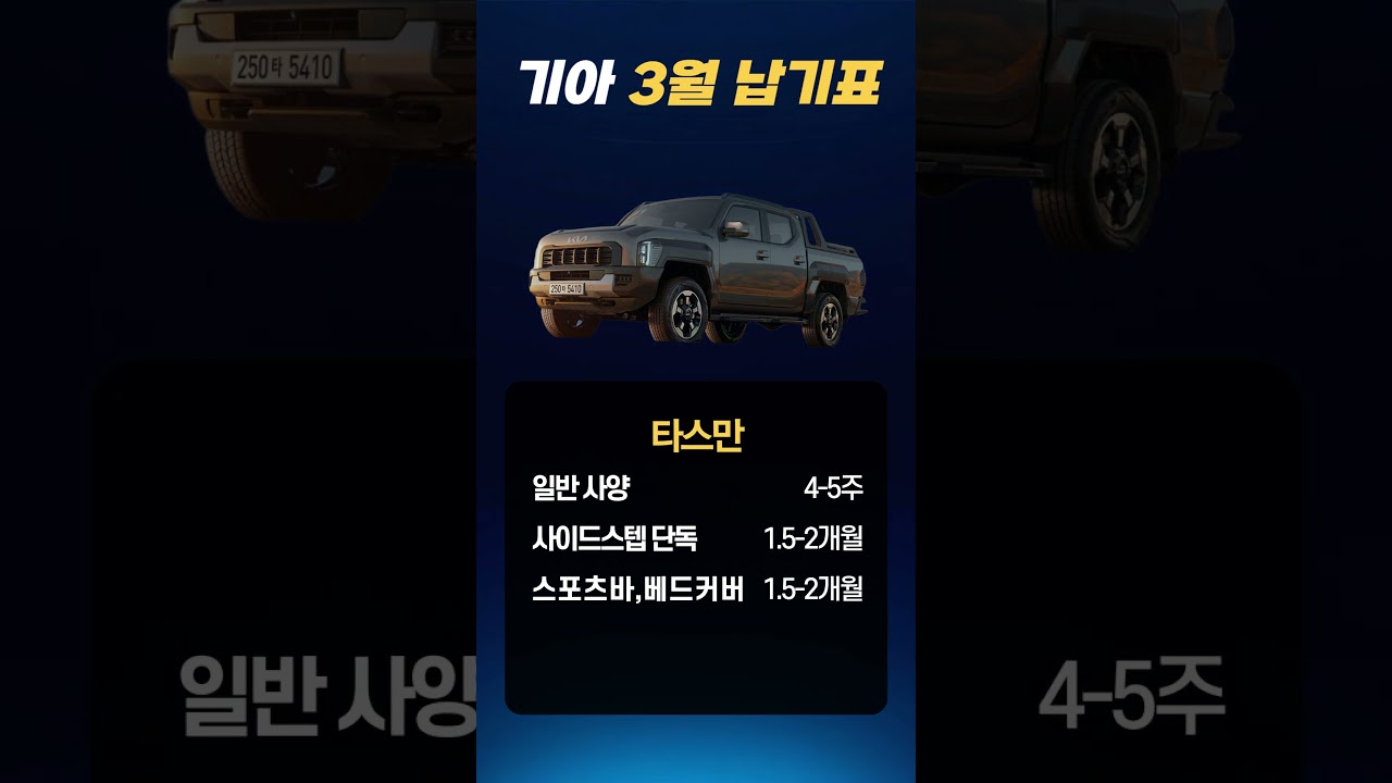 26년 3월 기아자동차 납기일은 얼마나 걸릴까요?