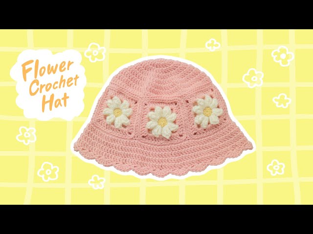 花飾りのついたクラシカルな編み物ハット ꕤꕤꕤꕤ Nordic flower motif #北欧#北欧風#ノルディック