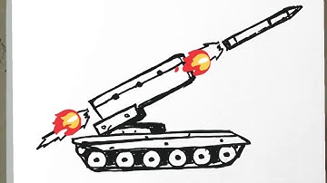 วาดรูปรถถังบรรทุกจรวด,,ติดจรวดง่ายๆ | How to draw a tank ,,,