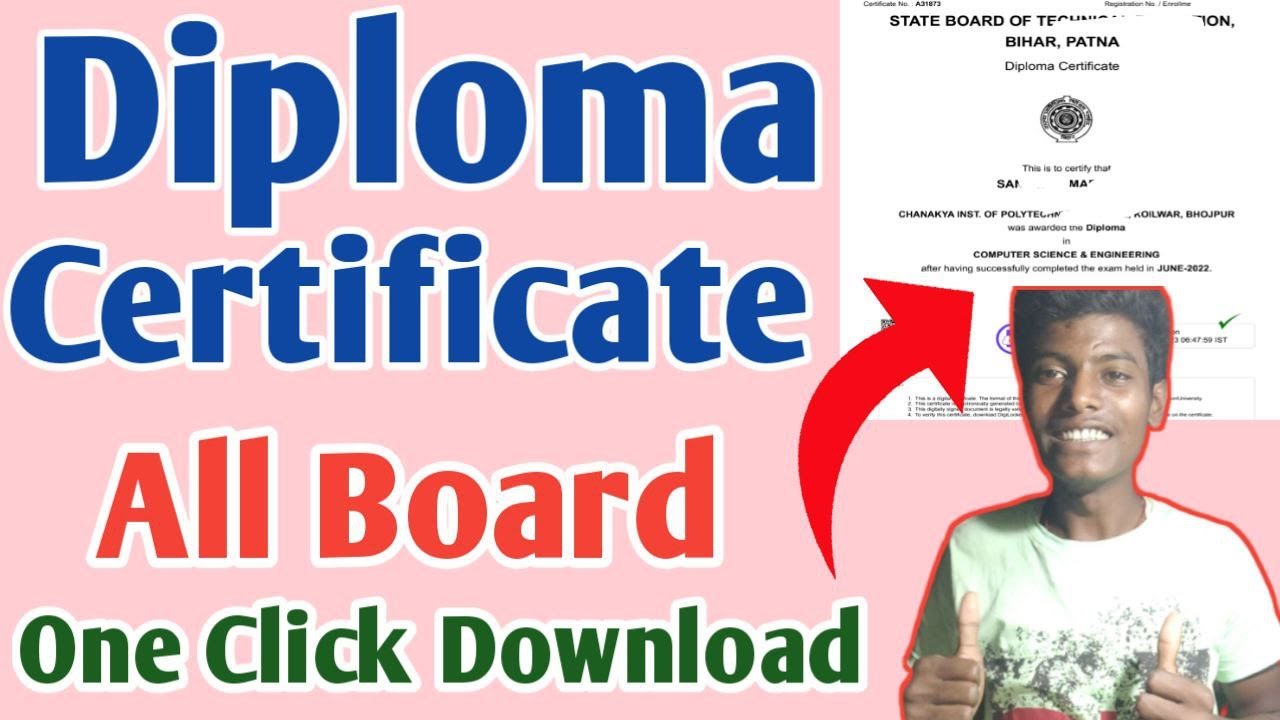 Diploma Certificate Download l How to Download Diploma Certificate in