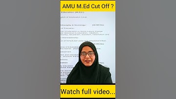 AMU M.Ed #Cut off ...