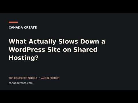 What Actually Slows Down a WordPress Site on Shared Hosting?