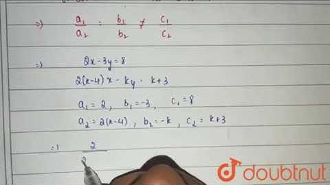 Find the value of k, if the pair of linear equations `2x-3y=8` and `2(k-  | Class 10 MATH | Doubtnut