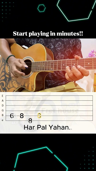 Kal Ho Naa Ho Guitar Tabs Lesson | Easy Bollywood Guitar Tutorial for Beginners #shorts