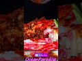 Pink asmr pouring sauce seafood boil spicy sauce delicious king crab legs lobster shrimp mussels
