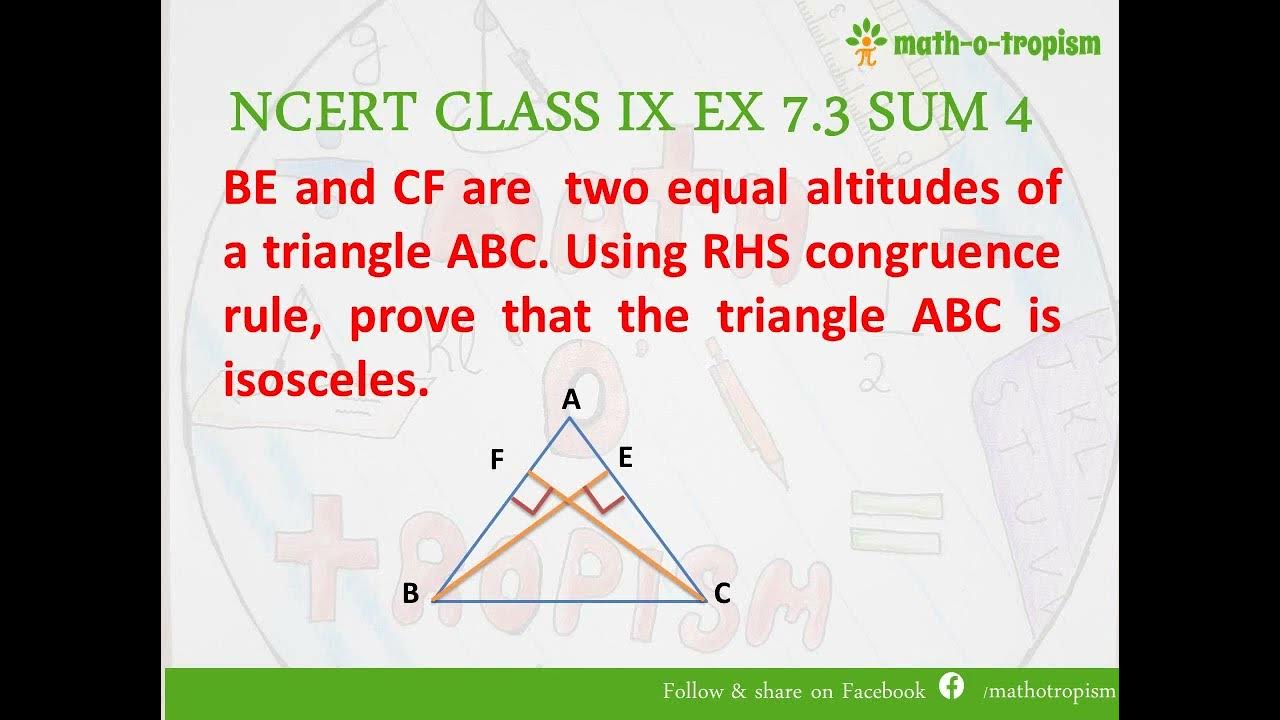 தமிழில் NCERT CLASS IX EX 7.3 Sum 4 BE and CF are two equal altitudes