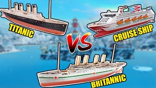 TITANIC VS BRITANNIC VS CRUISE SHIP (+ small montage!) | ROBLOX SHARKBITE 2