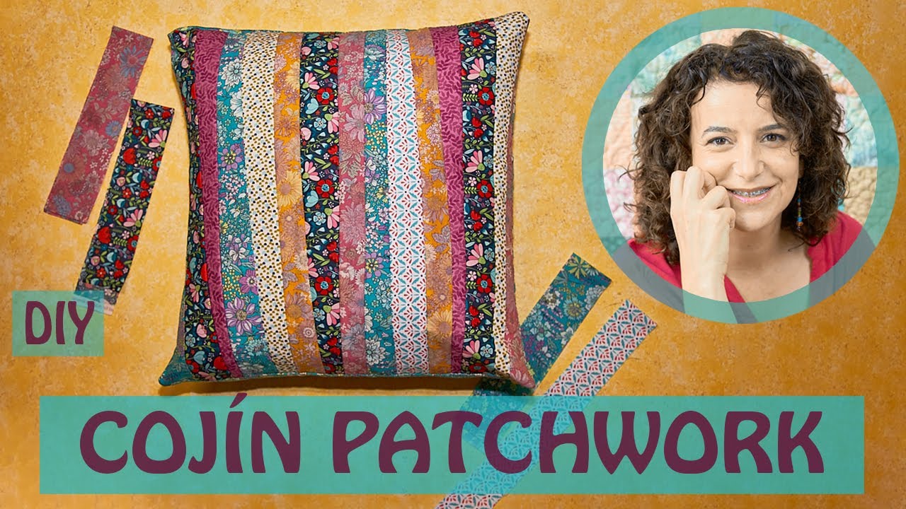 Cómo HACER 1 COJÍN de PATCHWORK | para APROVECHAR retales (SIN CREMALLERA)