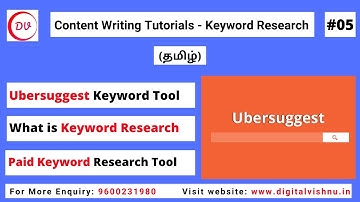 Keyword Research | Paid Keyword Research Tool | Keyword Tutorial in Tamil | Ubersuggest Tutorial
