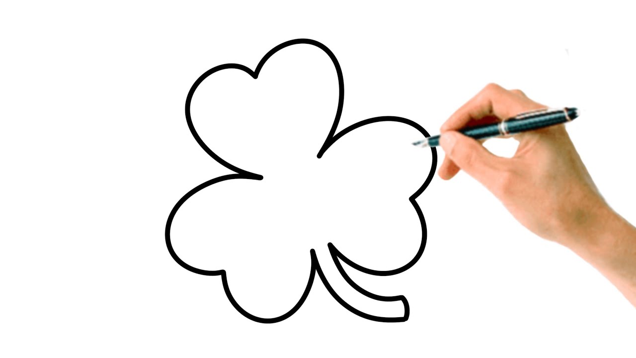 How To Draw a Clover ☘️ Step by Step Tutorial For Kids - YouTube