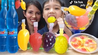 RAINBOW TIKTOK JELLY MUKBANG 먹방 GUMMY PIZZA COLA JELLY FRUIT JELLY &amp; JELLY STICK | De ASMR nmukb