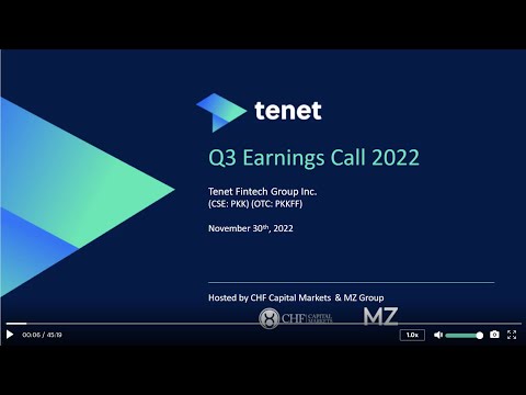 Earnings Webinar Q3 2022 - video from Tenet