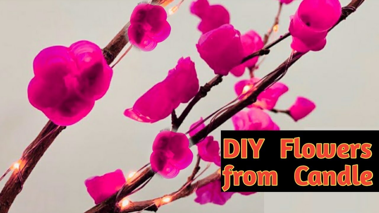 Beautiful Flowers Making With Candle DIY Artificial Flower Tree Wax Flowers Candle