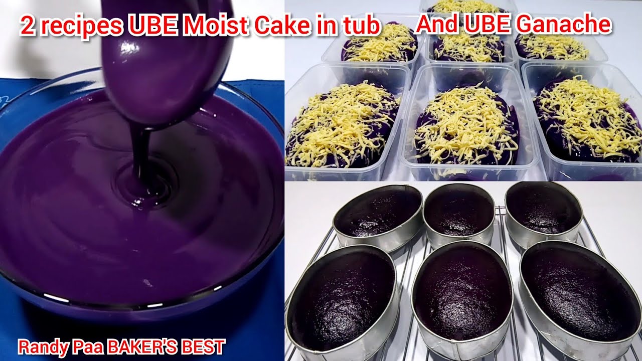 No Bake | Ube Moist Cake In Tub With Ube Ganache Recipes