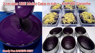 No Bake | UBE Moist Cake in tub With UBE Ganache recipes