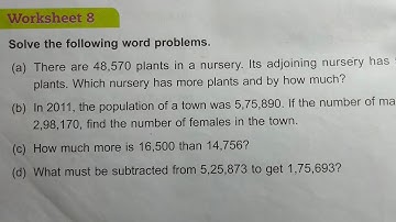 DAV Class 4 unit 2 worksheet 8 ।। Math class 4 chapter 2 worksheet 8 dav public school
