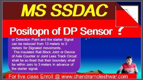 Position of Axle counter DP in track Section !!