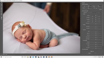 Newborn baby edit, extend the background in Photoshop.  Content aware, quick select, paint, liquify