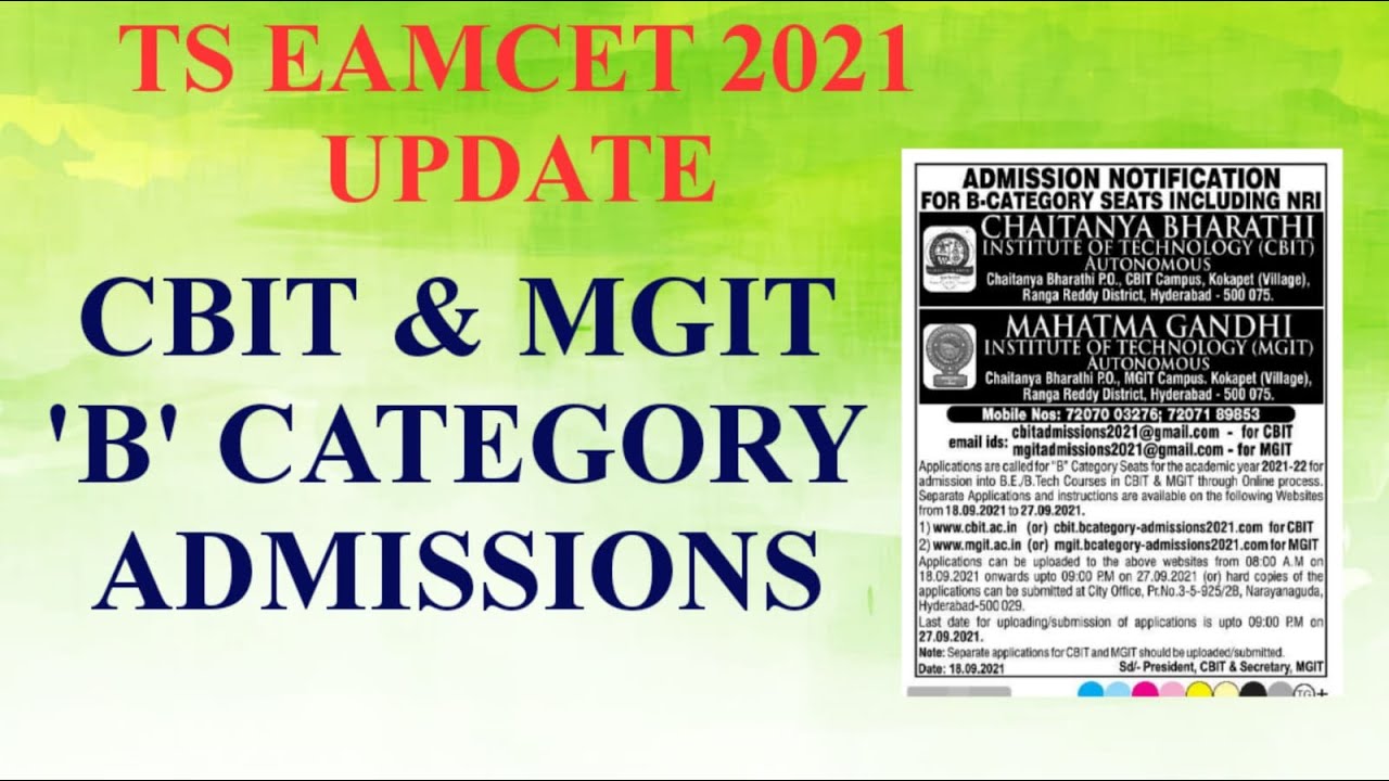 CBIT AND MGIT B CATEGORY ENGINEERING ADMISSIONS ENGINEERING ADMISSIONS cbit-and-mgit-b-category-engineering-admissions-engineering-admissions