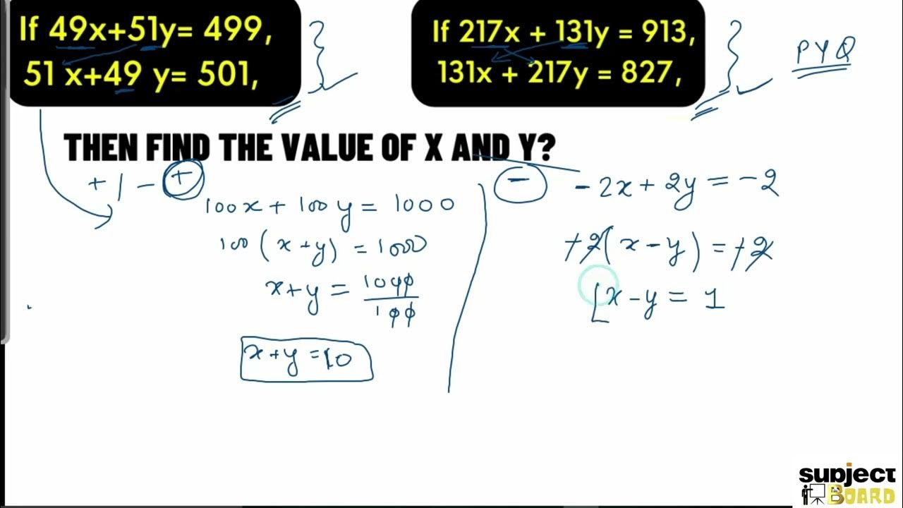 Class 10 question 49x 51y 499 linear equation